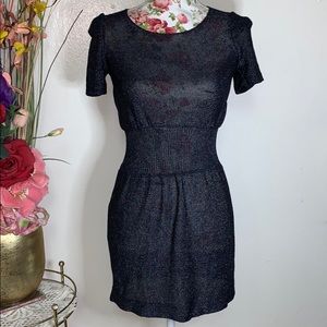 Cute Navy/multicolored sparkles dress/long blouse